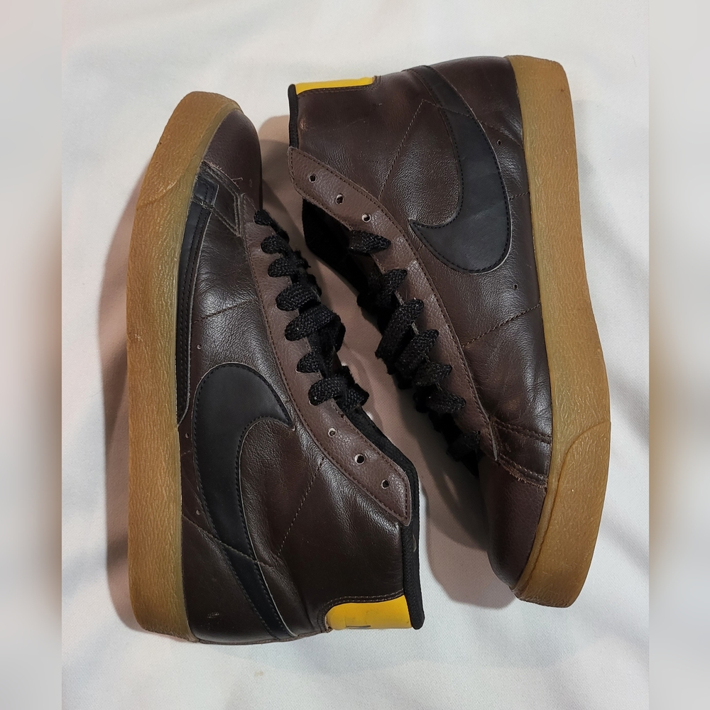 Nike NYX Blazer High Men's Size 10 Cinder Brown Black Yellow 344609-201